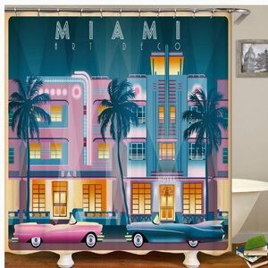 Miami Art Deco shower curtain